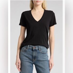 Madewell Black V-Neck Short Sleeve Tee